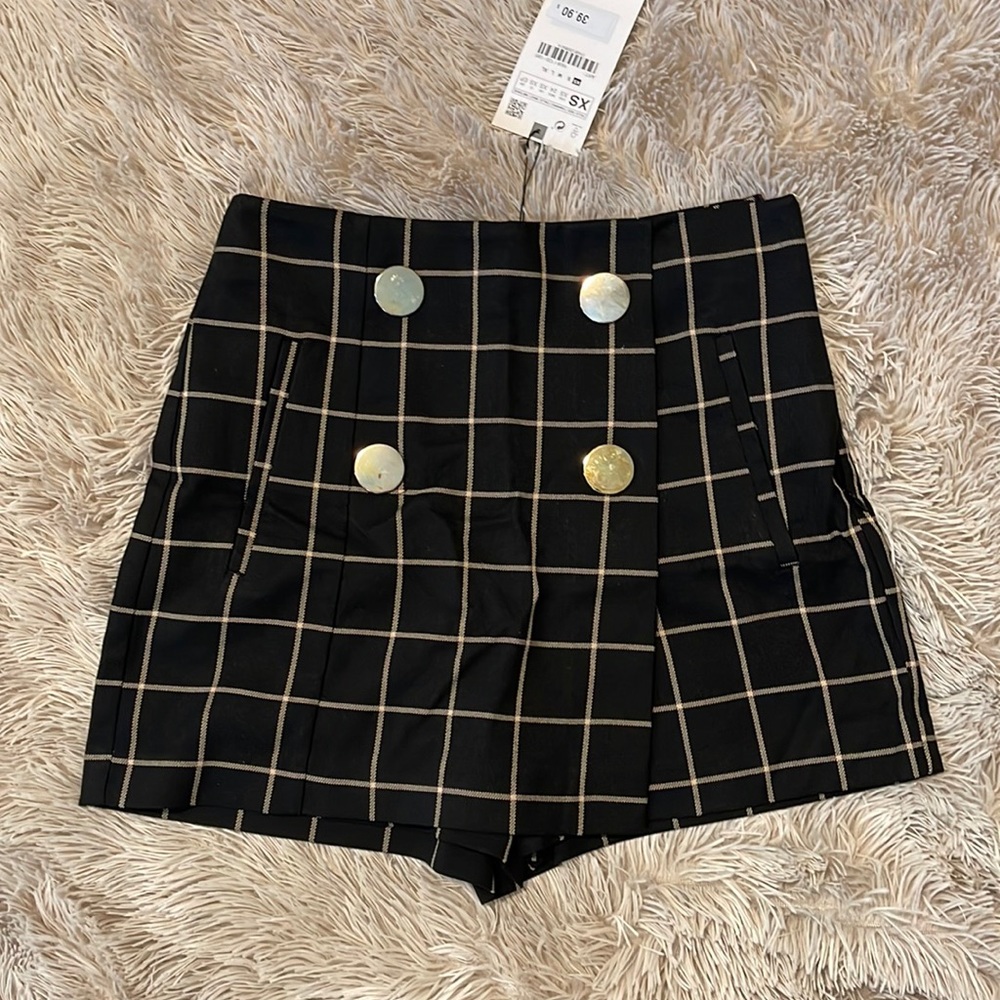 Zara - plaid split skorts